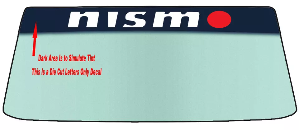 FITS NISMO HAS RED "O" WINDSHIELD BANNER DIE CUT DECAL-WITH APPLICATION TOOL - Image 2 of 3