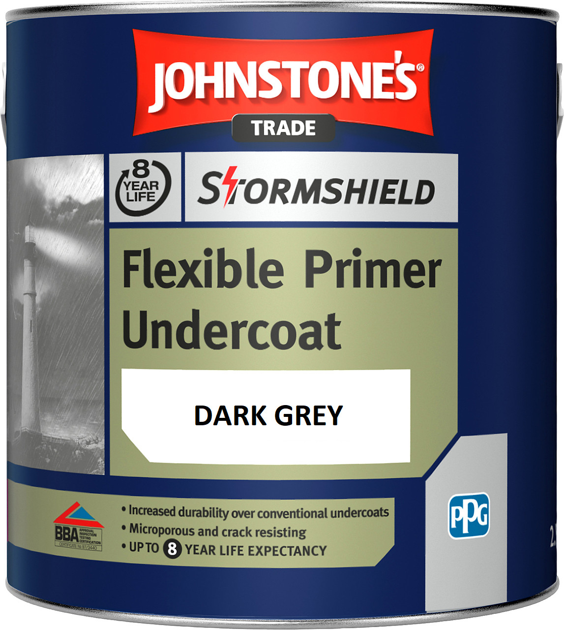 Johnstone's Trade Stormshield Grey Undercoat Primer 2.5L - Image 2