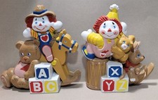 Vintage Clowns Children's Room Decor Wall Hangings Burwood Products Plastic USA