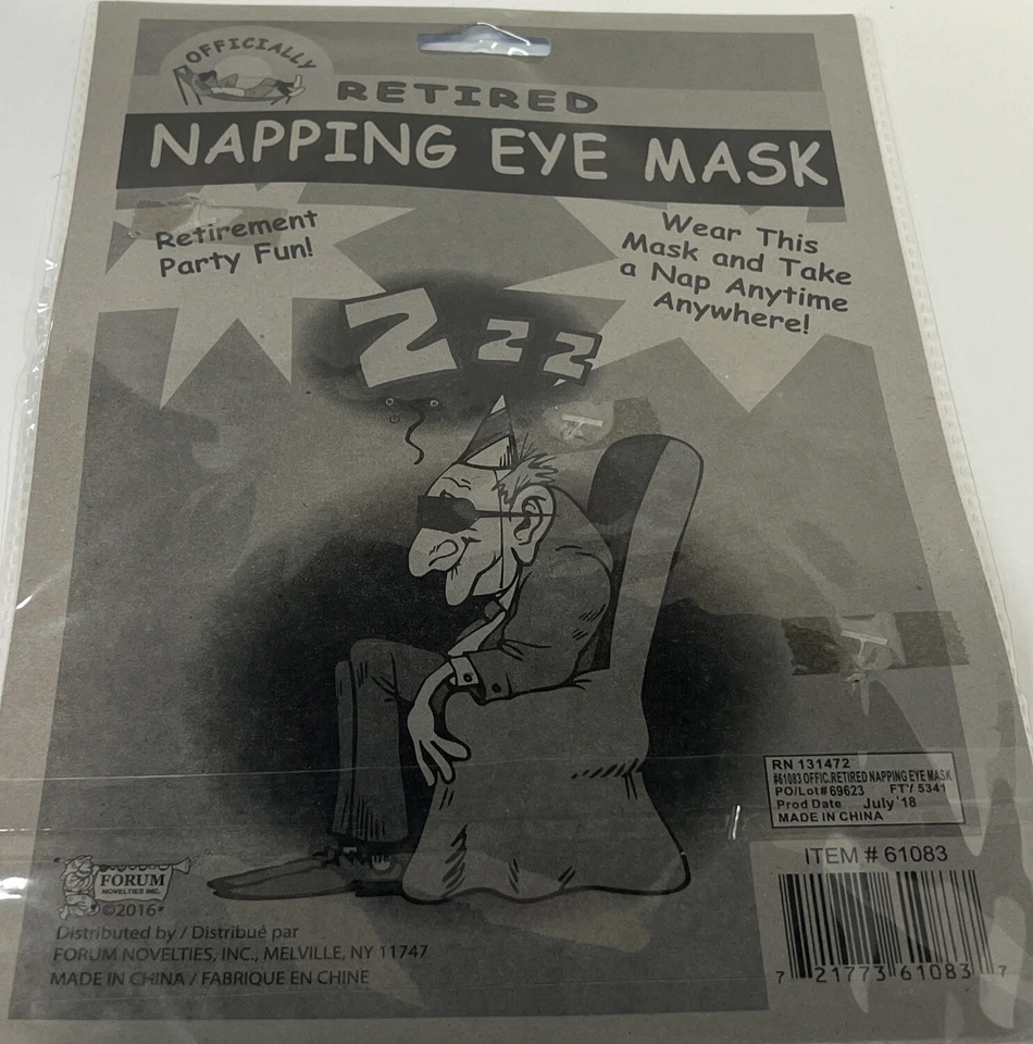 FORUM NOVELTIES OFFICIALLY RETIRED SLEEPING NAPPING FACE EYE MASK DO NOT DISTURB - Image 2 of 2