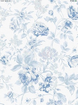 2 Rollen - Rachel Ashwell - Romantisches Rosenblau - Shabby Chic - Tapete 