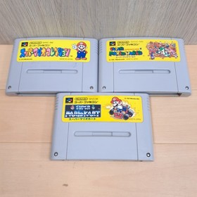 Nintendo Super Famicom Console Bundle 12 games 2 controllers & cables Japan SNES