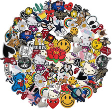 Assorted Embroidered Patches Iron on 60 PCS Bright Applique Patches for Repair