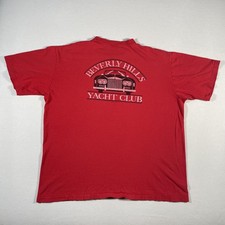 Vintage Beverly Hills Yacht Club Shirt Mens XL Red Rolls Royce Crazy Shirts 80s