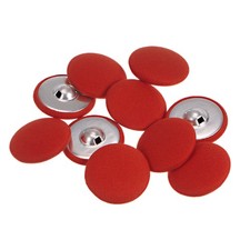 10pcs Fabric Cloth Covered Button 30mm Metal Round Sewing Buttons Red