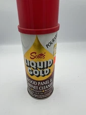Vintage Scott's Liquid Gold Wood Cleaner Pourable Top Non Aerosol 16oz