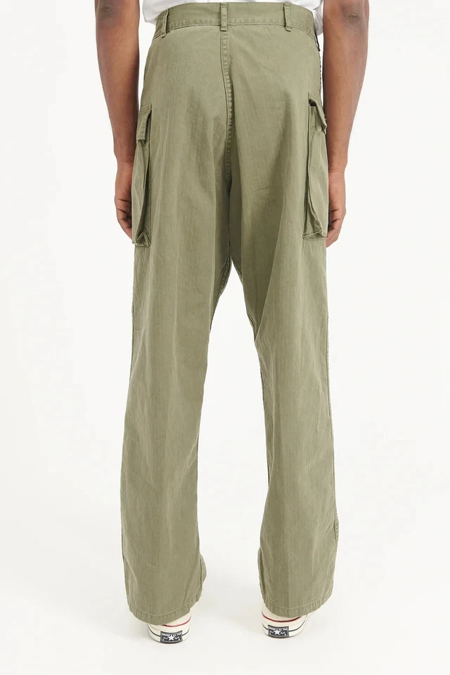 PANTALONES CARGO ORSLOW DOS BOLSILLOS ALGODÓN VERDE MILITAR HECHOS EN JAPÓN Foto 3 de 4