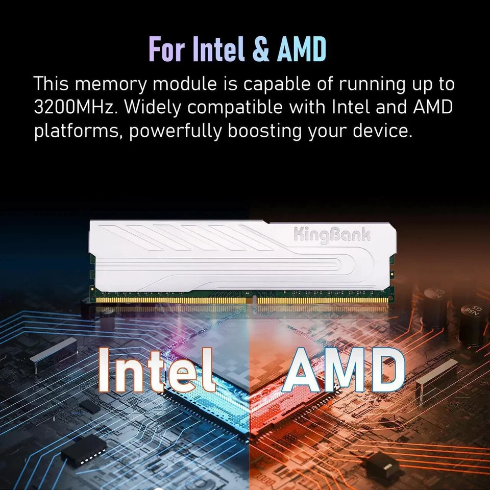 Kingbank 32GB 2x 16GB PC4 DDR4 3200 MHz DIMM 260-Pin 2Rx8 Memory RAM - Image 3 of 4