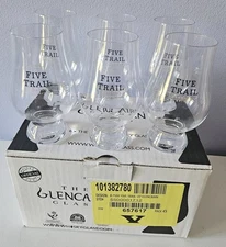 Glencairn Whiskey Glasses NEW IN BOX Set of 6 Branded Five Trail Coors Crystal