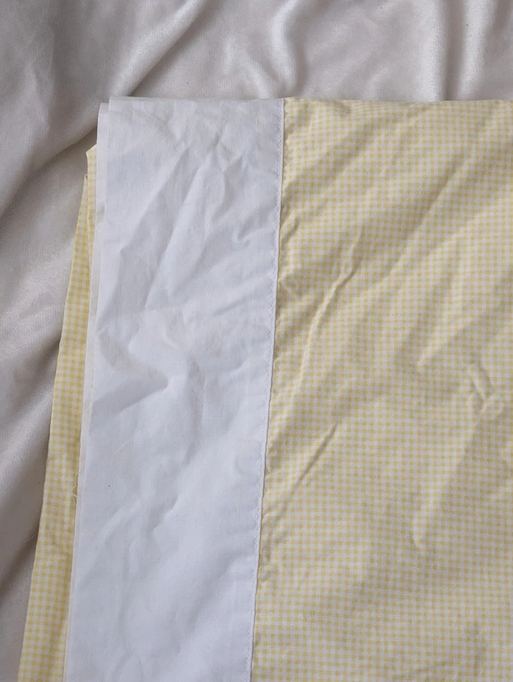 Juego de sábanas dobles vintage Springs amarillo blanco gingham sin estuches mezcla de algodón Foto 2 de 3