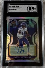2020 Panini Prizm Justin Jefferson Autographed Rookie Card SGC 9. rookie card picture