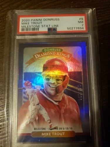 2020 Panini Donruss - Mike Trout #9 - Milestone Stat Line /250 - PSA 7 - /250