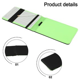 Elegantes schwarz gr��nes Leder f��r Golf f��r Scorekartenbuch mit Bleistiftaufb