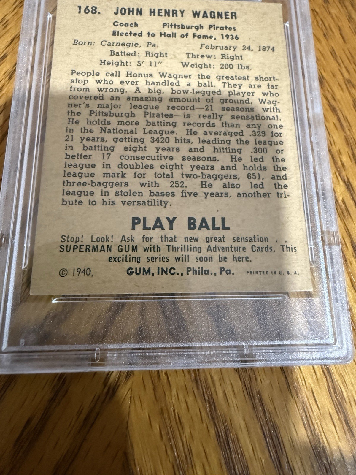 HONUS WAGNER 1940 Play Ball #168 PSA 6 EX-MT Pittsburgh Pirates HOF Rare! view 8