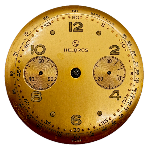 Vintage Helbros 109 Copper Dial Men's Chronograph Wristwatch Venus 175 Steel