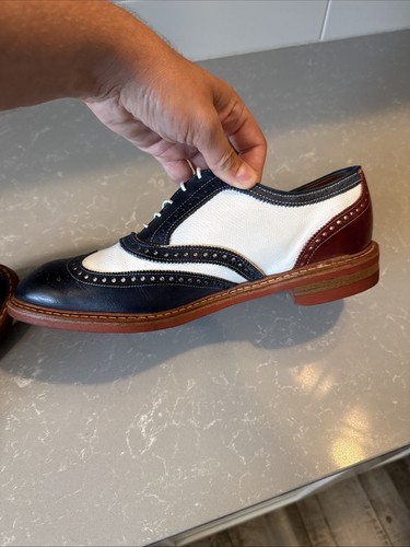 Excellent Cond Allen Edmonds 9.5 Men’s 1776 Red White Blue Dress Shoes - Picture 10 of 12
