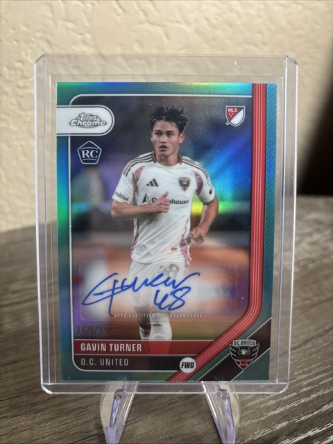 2026 Topps Chrome MLS GAVIN TURNER RC Auto 106/199 Aqua Refractor D.C. UNITED
