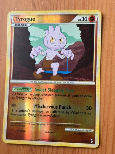 Tyrogue 36/95 Reverse Holo LP - Call of Legends 2011 - Pokemon TCG