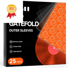 25ct Gatefold Vinyl Outer Sleeves - 12 Inch Record Standard, Transparency