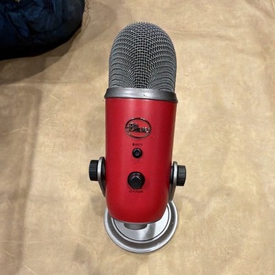 Blue Blue Yeti USB Desktop Condenser Microphone Red/Silver Stand Mute Volume