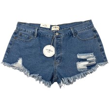 Umgee Women's Distressed Denim Jean Shorts 9 New