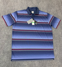 NWT Callaway Opti-Dri Horizontal Striped Men's Golf Polo Shirt Navy Blue Size L