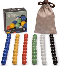 60 Pieces Chinese Checkers Marbles Set with Solid Colors - 16 Millimeters