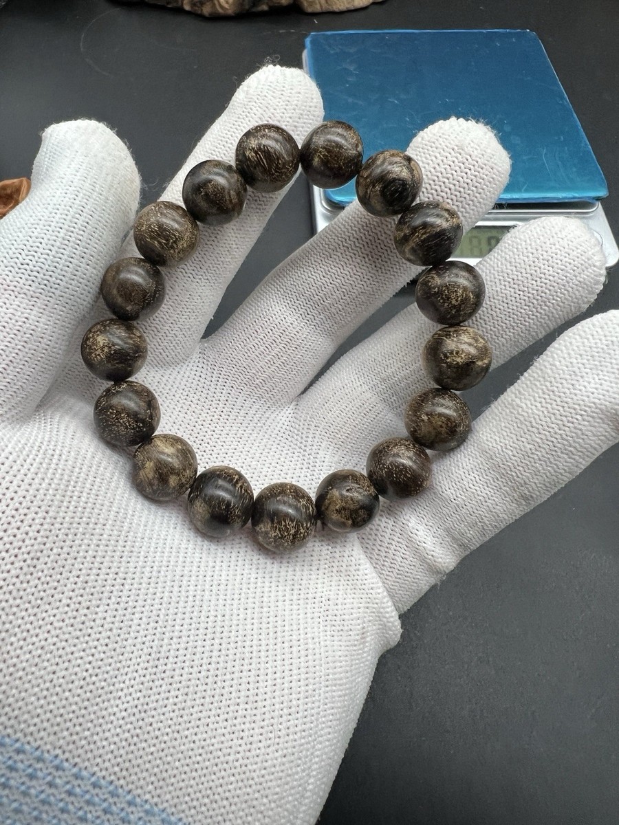 18g ~12mm Cambodian Bodhisattva Chess Eaglewood Bracelet柬埔寨土沉