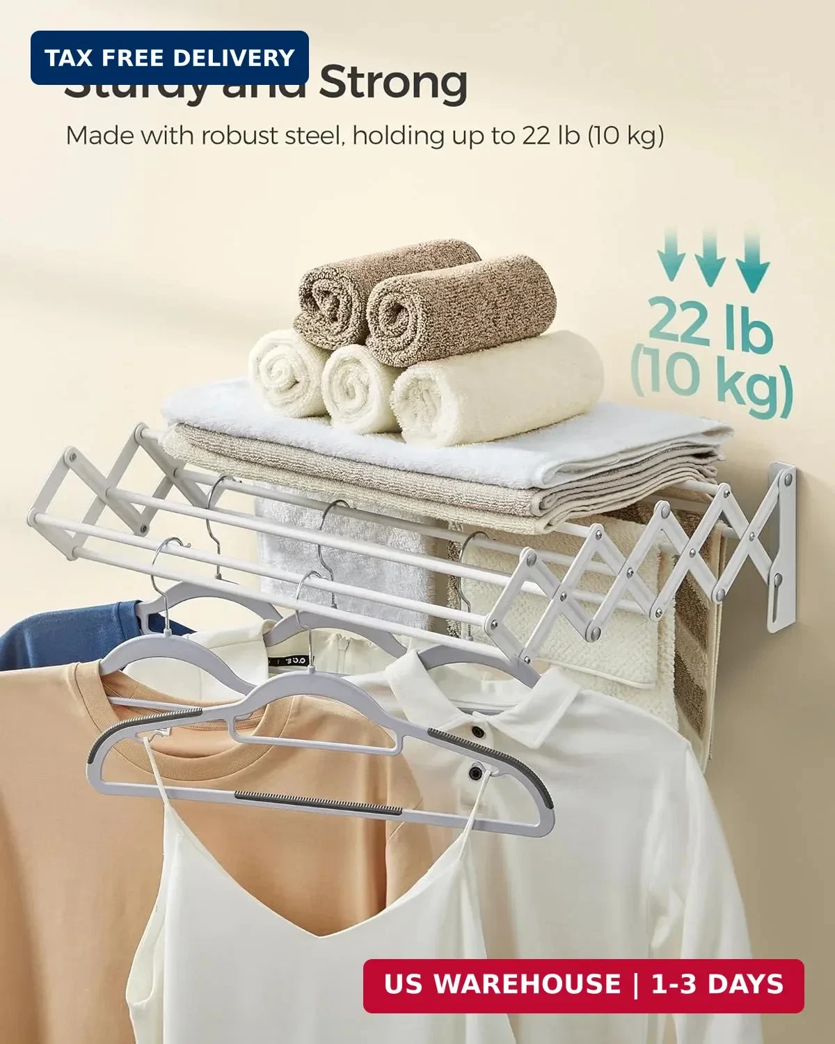 SONGMICS Accordion Clothes Drying Rack - Thumbnail 2