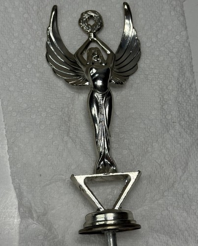 VTG Winged Victory Angel Goddess Trophy Topper Chrome Gold Hot Rod Racing MCM