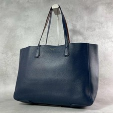 Tory Burch Perry Triple Compartment Tote Leather Navy Shoulder Bag