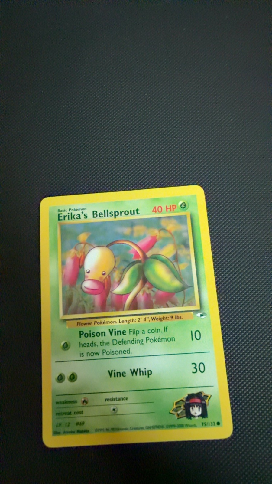 Erika's Bellsprout 75/132 Common Gym Heroes Pokemon Unlimited Lightly Played
