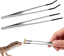 2PCS Reptile Feeding Tongs,10.6" Extra Long Stainless Steel Tweezers