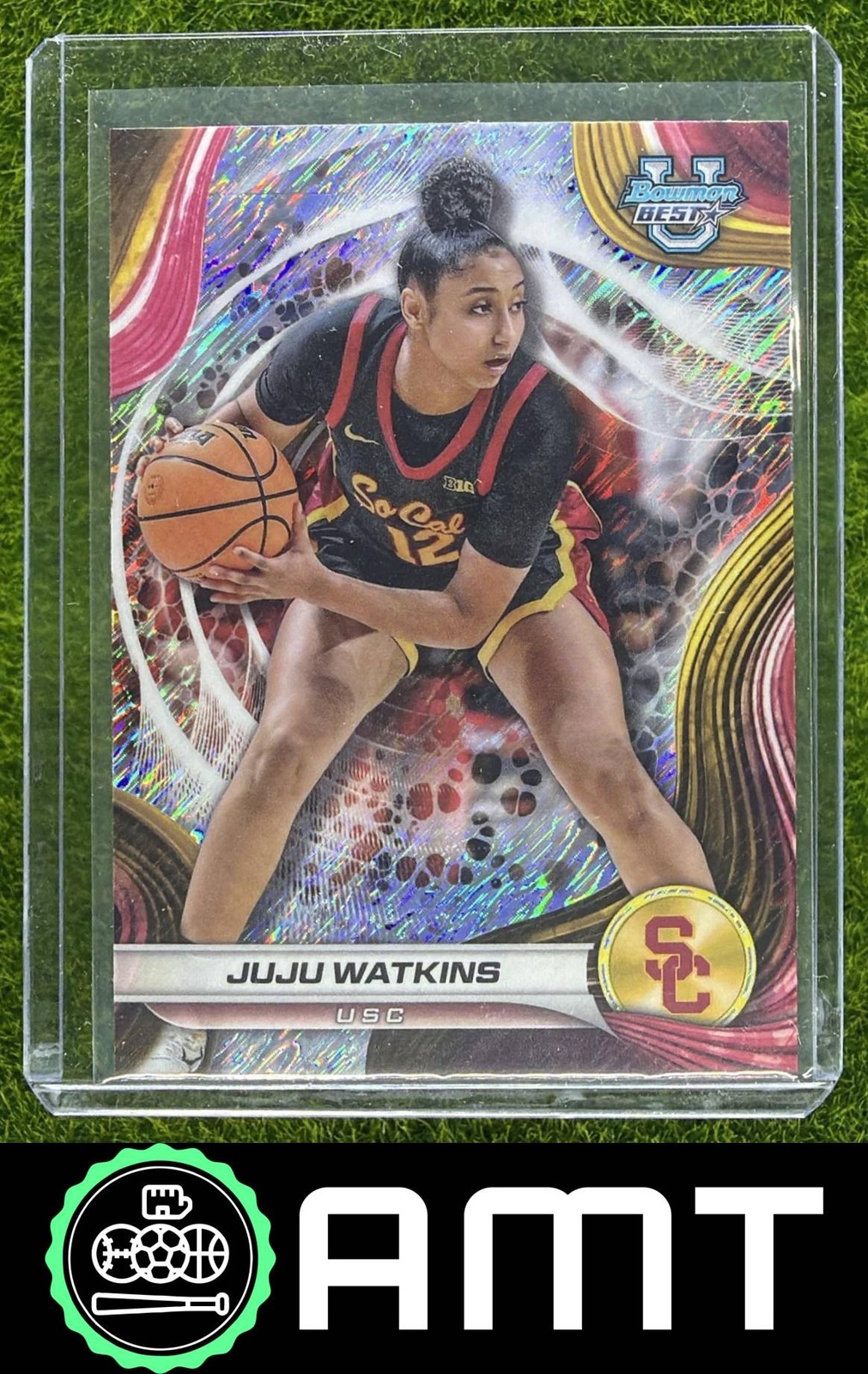 Juju Watkins 2024-25 Bowman's Best University Shimmer Refractor USC Trojans #37