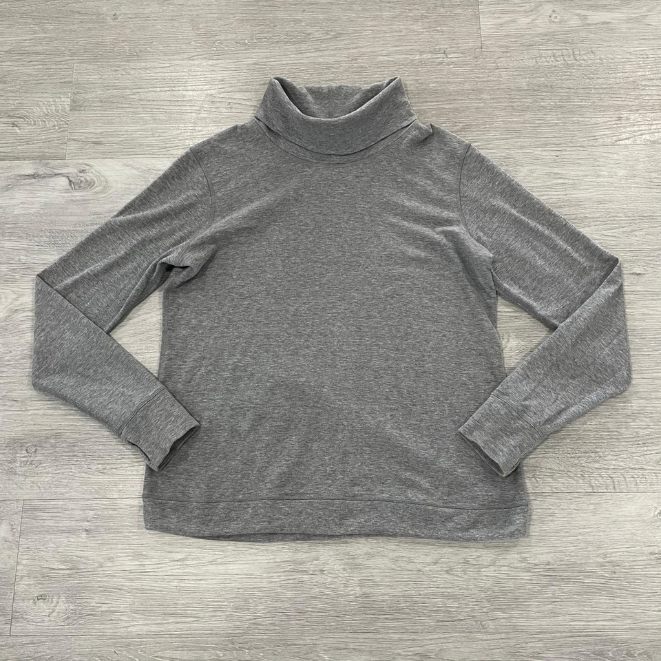 Lululemon Mujer 12 Gris Jaspeado Doble Manga Larga Reversible Cuello Alto Foto 2 de 4