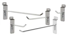 SSWBasics Slatwall Hook Bundle - 50 chrome slat hooks (2",4",6",8",10")- Chrome