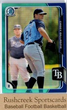 2015 Bowman Draft #4 Casey Gillaspie /150 Chrome Blue Refractors