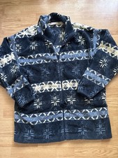 Vtg 90s Polaris Winterwear Snowflake Fleece Jacket Made in USA Mens XL 26x31.5