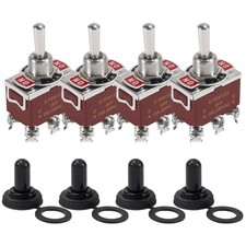 4Pcs Momentary Toggle Switch 12V DC 30A DPDT ON -Off- ON 6 Pin 3 Position H...