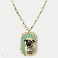 New Cute Pug Dog Breed Fashion Pendant Necklace Chain Graphic Dog Tag Chain Gift