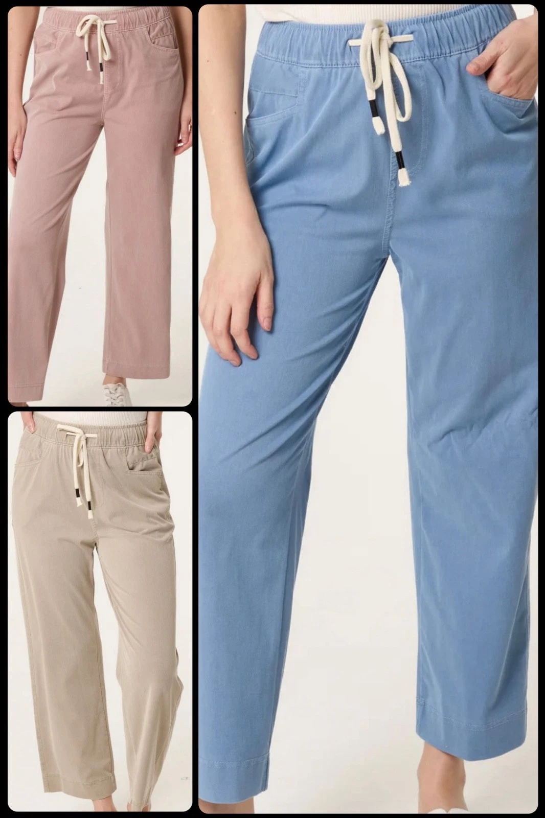 Ladies Lightweight Stretch Jean Trouser With An Elastic Waist And Drawstring
Opens in a new window o