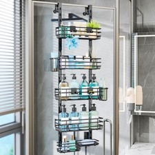 5-Tier Over The Door Pantry Organizer Carbon Steel Behind Door Storage Shelves