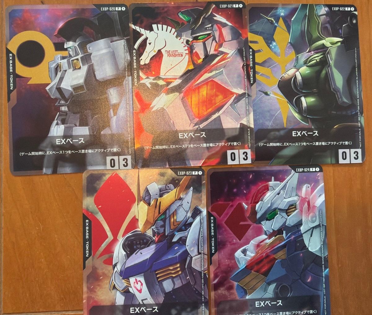 Gundam Card Game EX Base 5 Card Complete Set Unicorn Aerial | eBay