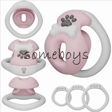 New Puppy Paws Chastity Cage CB Lock with 3 Ring Sissy Abstinence Device for Men