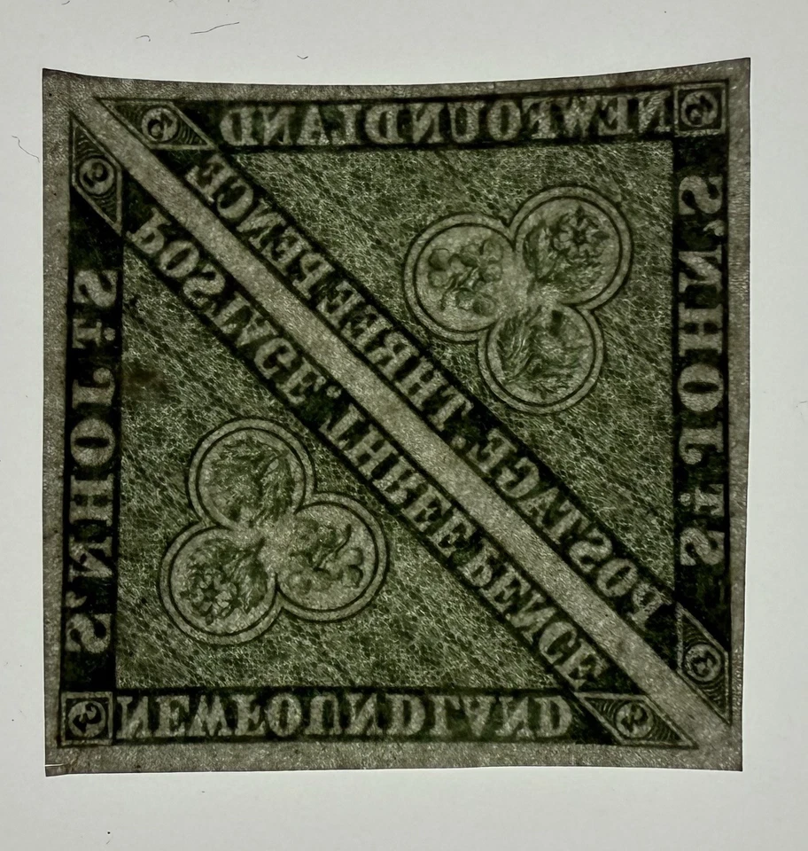 Newfoundland #11A 1860 3d 绿色“téte-beché”对全新无标签;720 美元 UCV — 第 3/3 张图片
