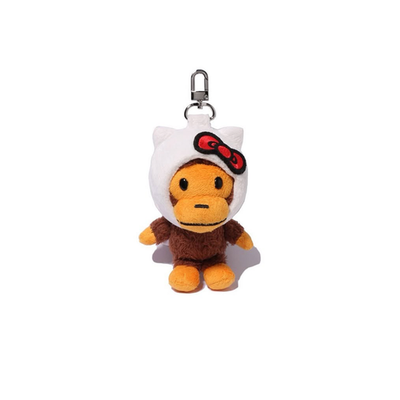 BAPE x Sanrio Characters Hello Kitty Baby Milo Plush Doll Keychain
