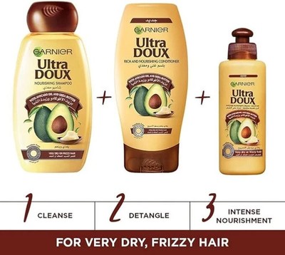  FAST SHIPPING  Garnier Ultra Doux Avocado Shampoo +Conditioner +Leave In Cream
