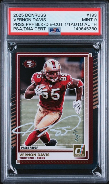 2025 PANINI DONRUSS #193 VERNON DAVIS 1/1 PSA 9 AUTO AUTHENTIC