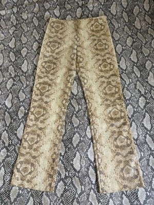 Authentic GEORGIOU Woman s Vintage Snake Skin Bell Bottom Pants Size 6