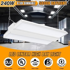 240W LED Linear High Bay Shop Light Commercial Warehouse Hanging Lights 36,000LM